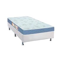 Cama Box Solteiro: Colchão Espuma D45 Castor Sleep Max + Base CRC Courano White(88x188) - 1