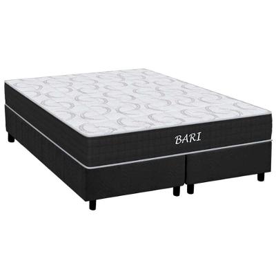 Cama Box Queen: Colchão Espuma D45 Orthoflex Bari + Base CRC Suede Gray(158x198)