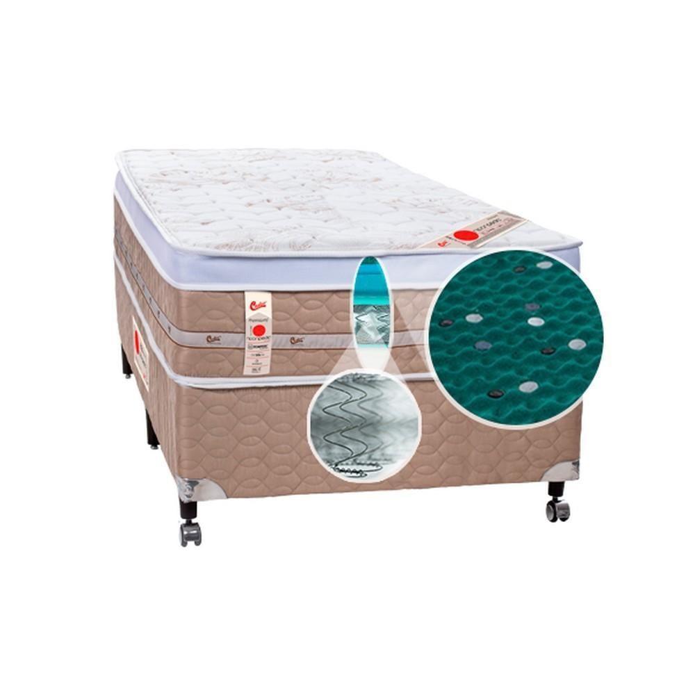Cama Box + Colchão Castor Com Massageador Solteiro Niponpedic One Face Tecnopedic 88x188x59cm - 3