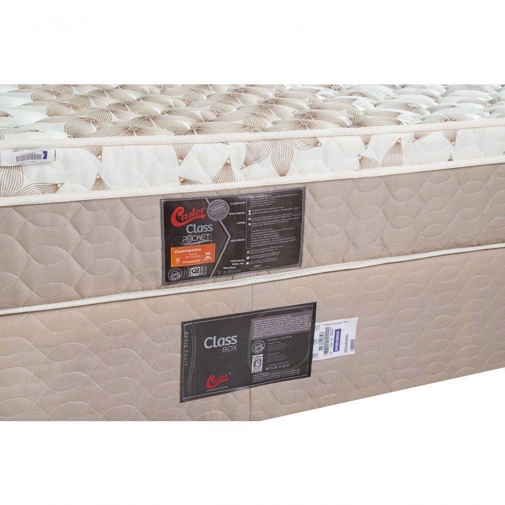 Cama Box + Colchão Castor Solteiro Class One Face Pocket 100x200x52cm - 3