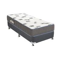 Cama Box Solteiro: Colchão Espuma Ortobom D33 Light + Base CRC Camurça Gray(88x188) - 1
