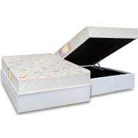 Cama Box Baú Casal: Colchão Ortopédico Castor Sleep + Base CRC Courano White(138x188) - 1