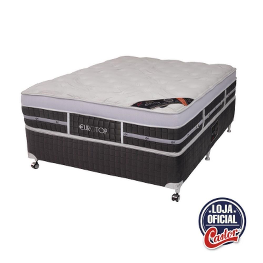 Cama Box + Colchão Castor Casal Eurotop Summer & Winter One Face Pocket 138x188x61cm - 1