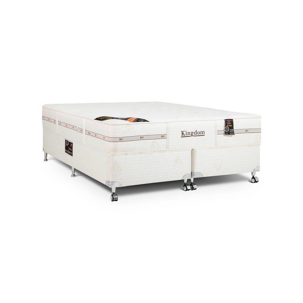 Cama Box + Colchão Castor Queen Kingdom Aloe Vera Double Face Pocket 158x198x59cm - 1