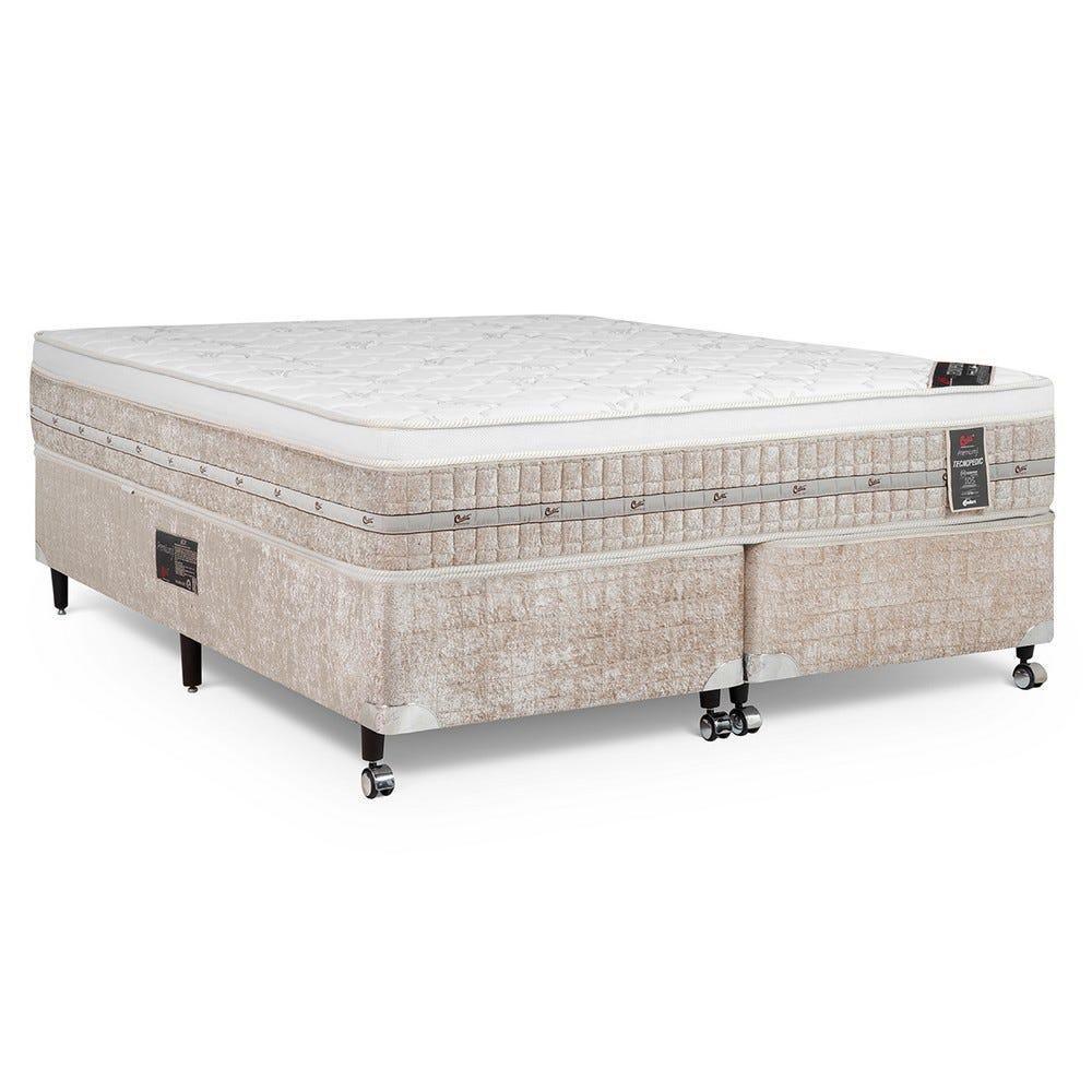 Cama Box + Colchão Castor King Premium One Face Tecnopedic 193x203x57cm - 1