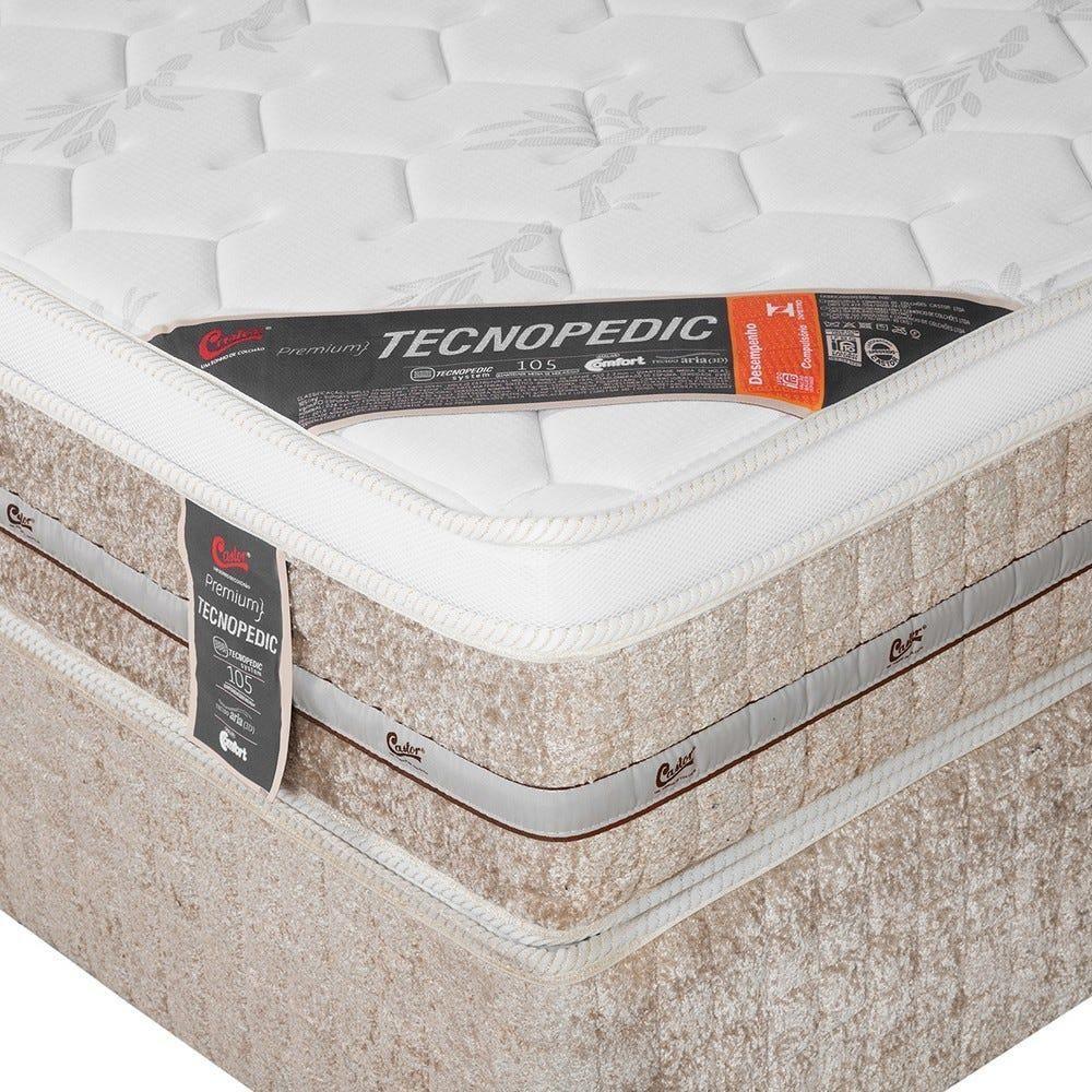 Cama Box + Colchão Castor King Premium One Face Tecnopedic 193x203x57cm - 9