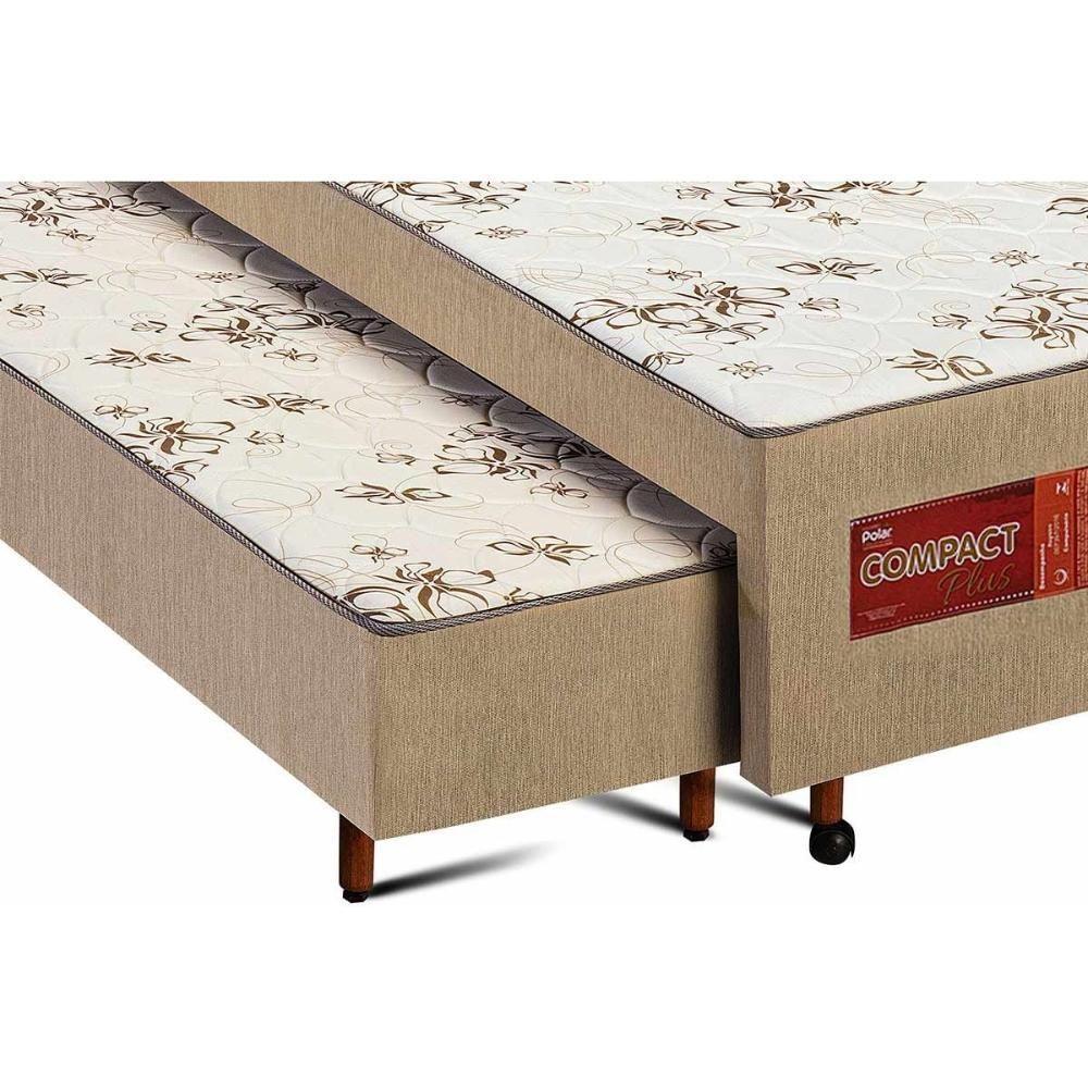 Cama Box c/Auxiliar Conjugado Solteiro: Colchão Ortopédico Compact Plus Clean (88x188x40) Polar - 2