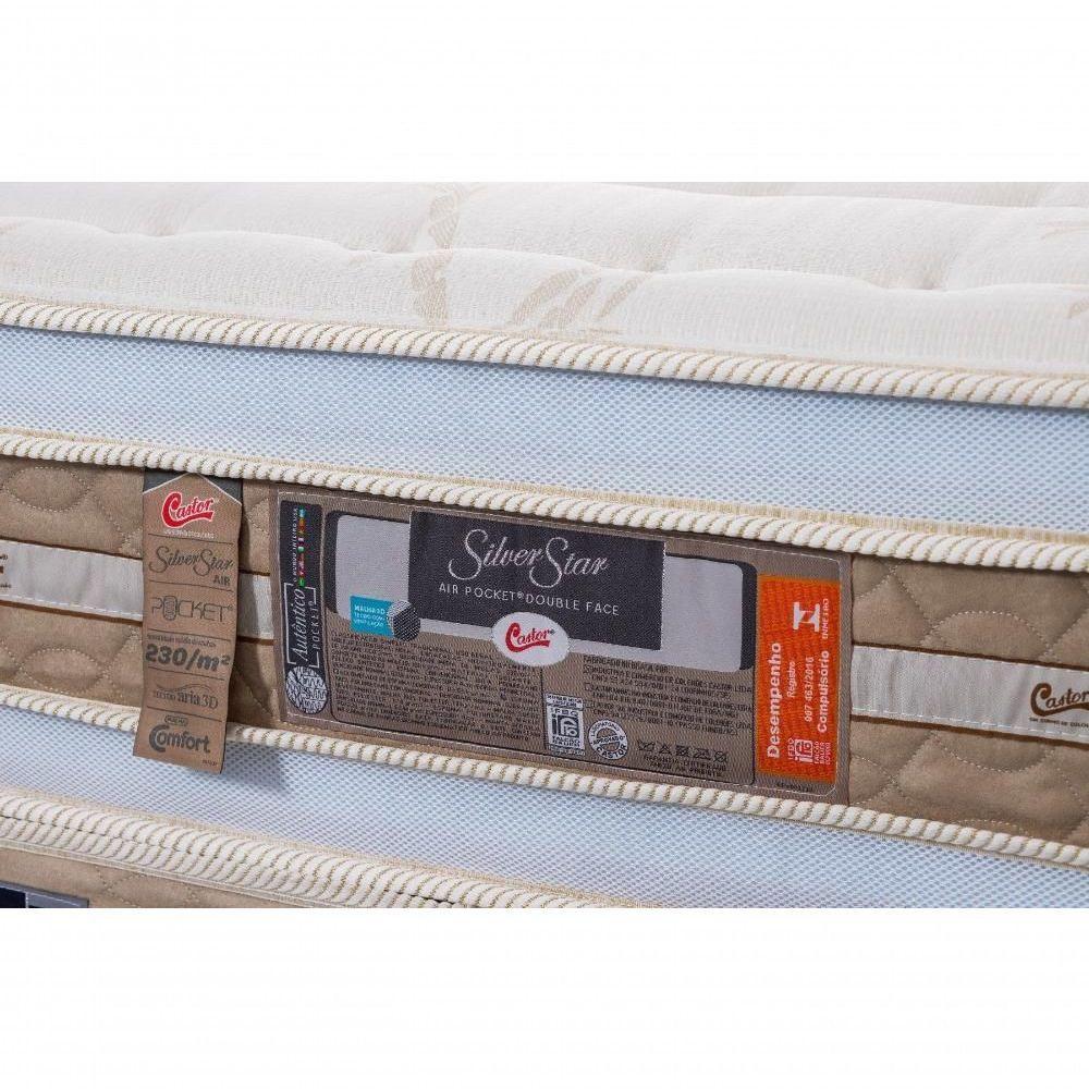 Cama Box + Colchão Castor Solteiro Silver Star Air Double Face Pocket 96x203x61cm - 3