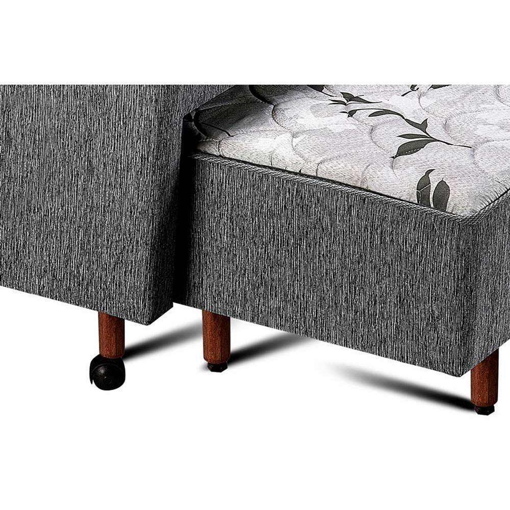 Cama Box c/Auxiliar Conjugado Solteiro: Colchão Ortopédico Compact Plus Gray (88x188x40) Polar - 3