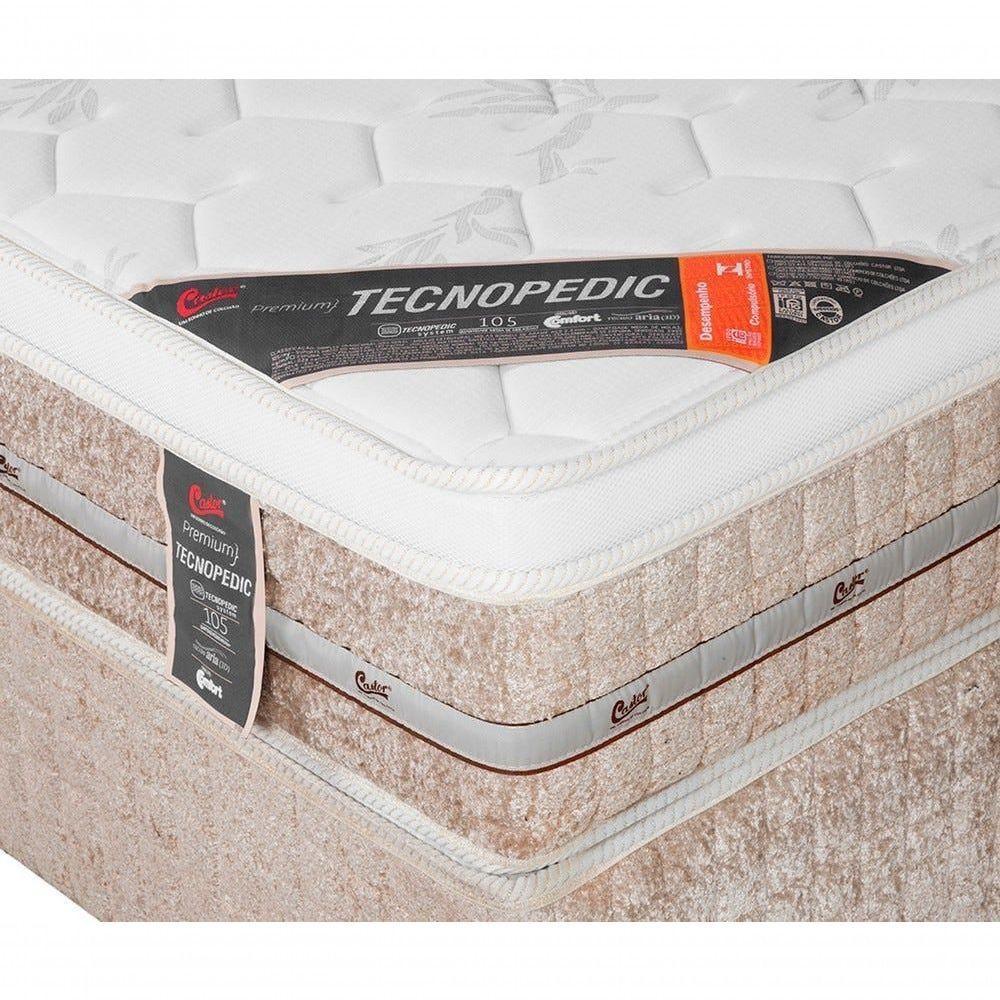 Cama Box + Colchão Castor Solteiro Premium One Face Tecnopedic 96x203x57cm - 9