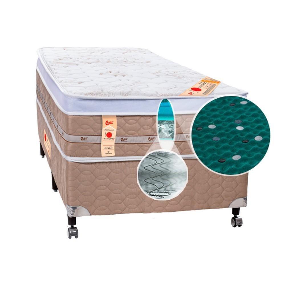 Cama Box + Colchão Castor Solteiro Premium Niponpedic One Face Tecnopedic 88x188x59cm - 3