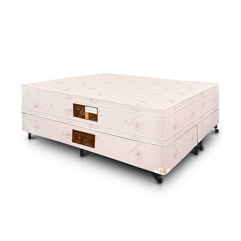 Cama Box + Colchão Castor King Hotel Collection Fire Retardant Double Face Pocket 193x203x60cm - 1