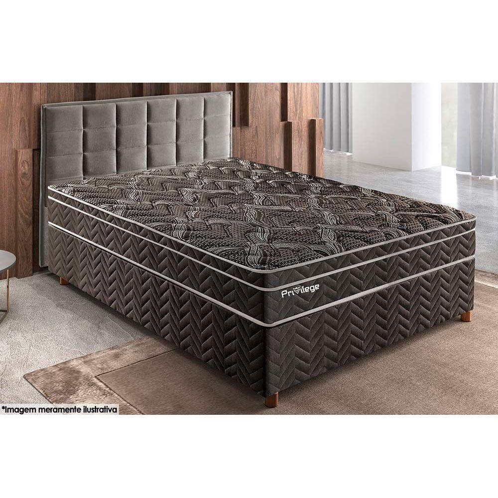 Cama Box Casal: Colchão Molas Ensacadas Paropas MasterPocket Privilege + Base CRC Suede Black(138x188x25) - 2