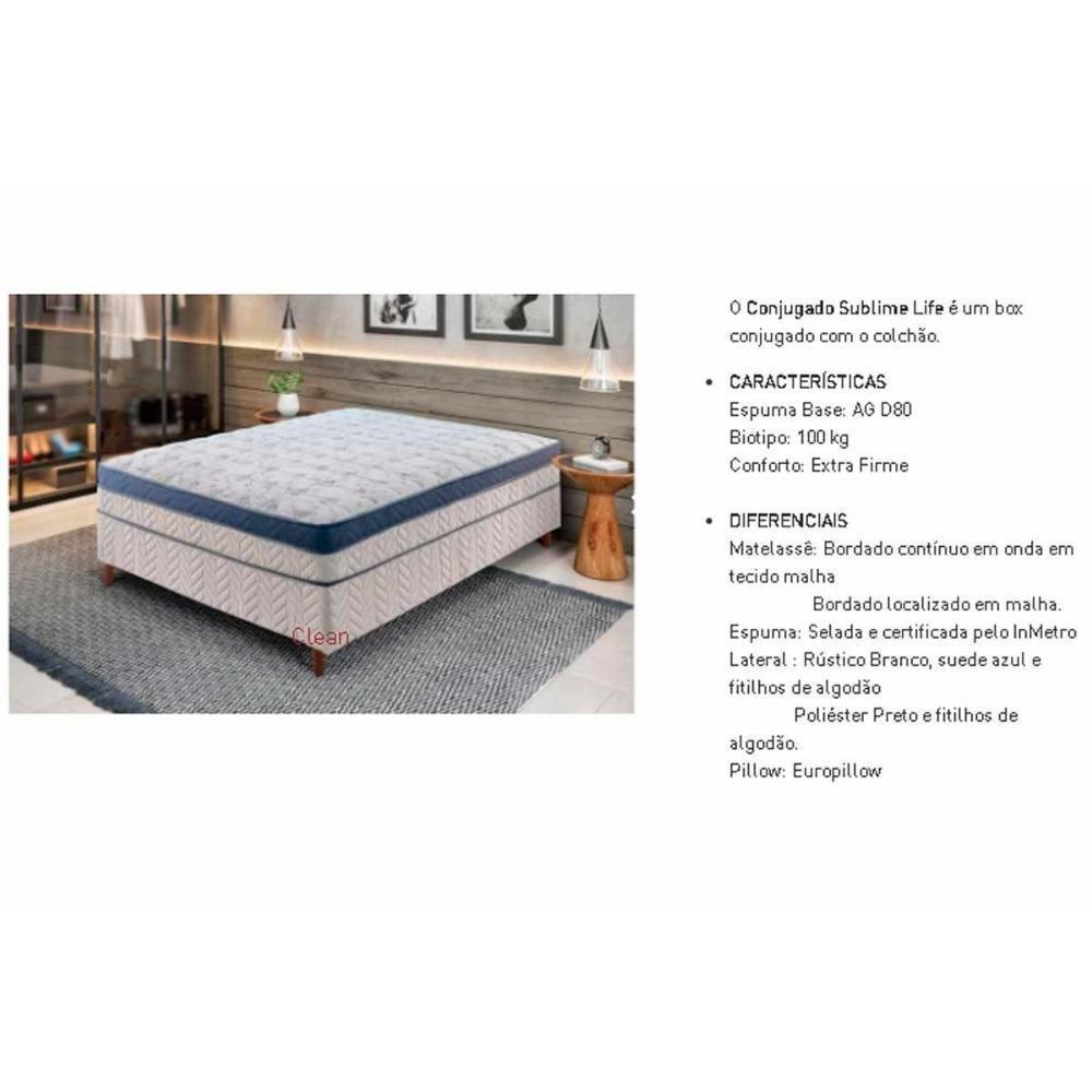 Cama Box Conjugado Solteiro: Colchão Molas Extrapedic Sublime Life Pillow White (88x188x48) Paropas - 4