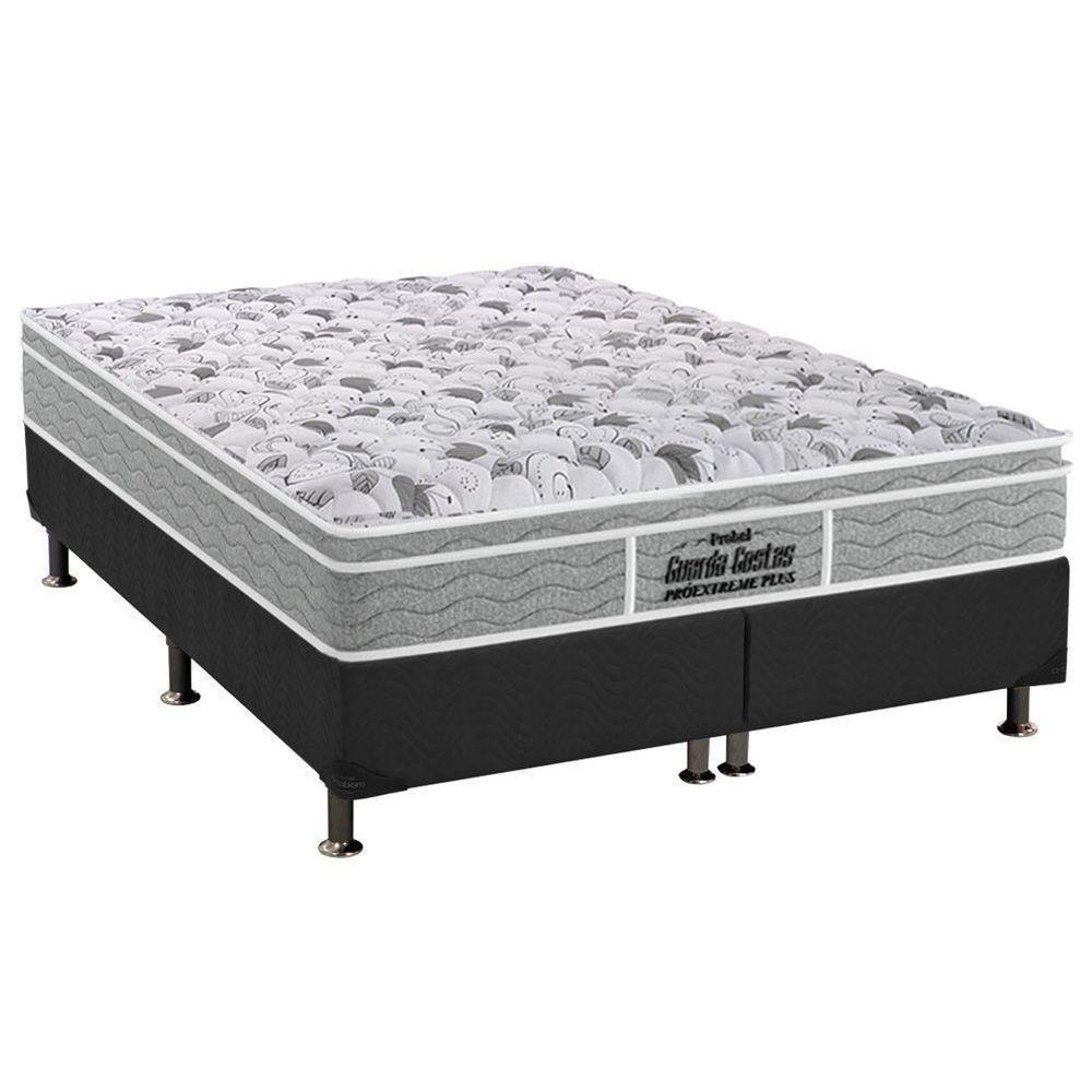 Cama Box Queen: Colchão Anatômico Probel D45/EP Guarda Costas Próextreme Plus + Base CRC Suede Gray(158x198) - 1