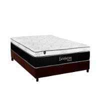 Cama Box Casal: Colchão Molas Ensacadas Luckspuma MasterPocket Lucksfaction Viscoelástico + Base CRC Suede Brown(138x188) - 1