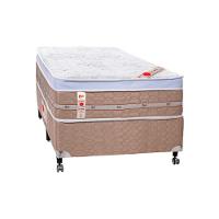 Cama Box + Colchão Castor Com Massageador Solteiro Niponpedic One Face Tecnopedic 88x188x59cm - 1