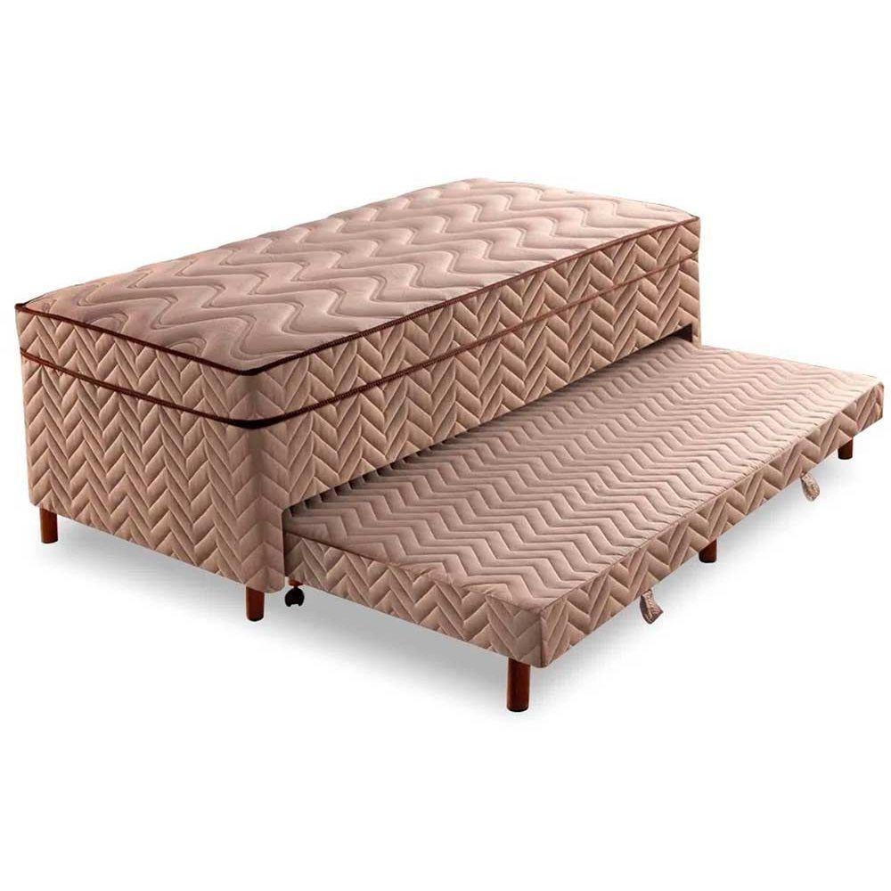 Cama Box c/Auxiliar Conjugado Solteiro: Colchão Molas Extrapedic Sublime Clean (88x188x47) Paropas - 1