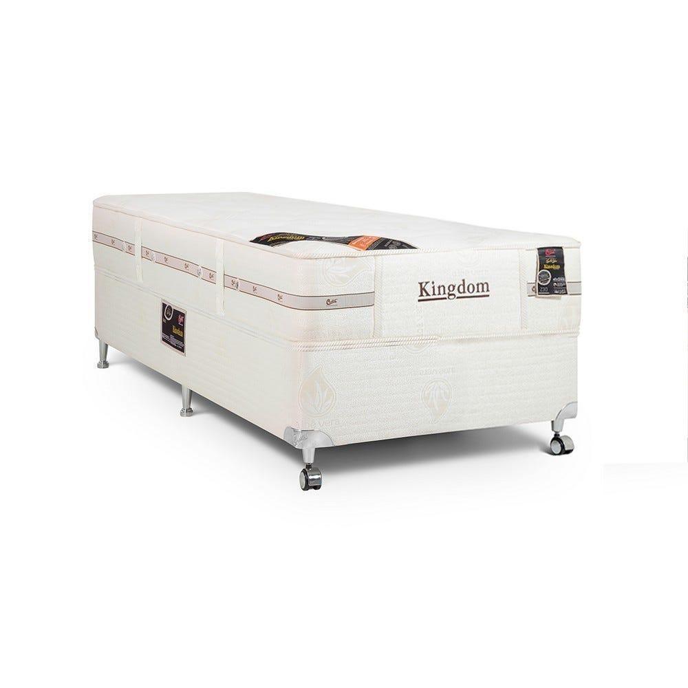 Cama Box + Colchão Castor Solteiro Kingdom Aloe Vera Double Face Pocket 100x200x59cm - 1