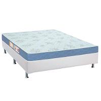 Cama Box Casal: Colchão Espuma D45 Castor Sleep Max + Base CRC Courano White(138x188) - 1