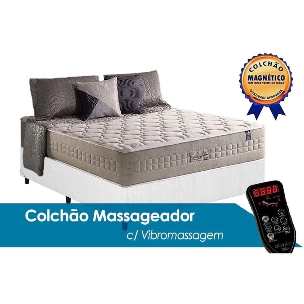 Cama Box Casal: Colchão Molas Ensacadas Anjos MasterPocket Commodite + Base CRC Courano White(138x188) - 1