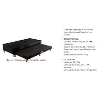 Cama Box c/Auxiliar Conjugado Solteiro: Colchão Molas Extrapedic Sublime Pillow Black (88x188x47) Paropas - 3