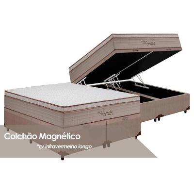 Cama Box Baú Queen: Colchão Molas Magnético Infravermelho BioBase Courano Clean(158x198)