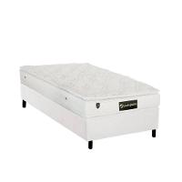 Cama Box Solteiro: Colchão Molas Ensacadas Luckspuma MasterPocket Lucksfaction Plus + Base CRC Courano White(88x188) - 1