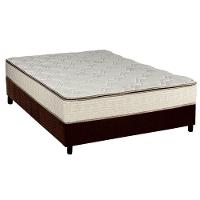 Cama Box Casal: Colchão Molas Luckspuma Bonnel Montreal Spring + Base CRC Suede Marrom(138x188) - 1