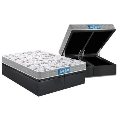 Cama Box Baú Queen: Colchão Ortopédico Probel D45 / EP Guarda Costas PróExtreme Double Face+ Base CRC Suede Gray(158x198)