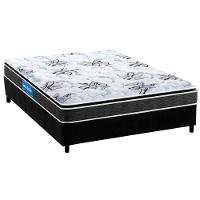 Cama Box Casal: Colchão Espuma D33 Probel Guarda Costas Premium Extra Firme + Base CRC Suede Black(138x188) - 1
