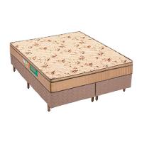 Cama Box Queen: Colchão Espuma D33 Polar Pérola + Base Crc Rústico Clean(158X198) - 1