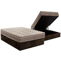 Cama Box Baú Casal: Colchão Ortopédico Paropas D33 / EP Confort Ultra Firme + Base CRC Suede Brown(138x188) - 1