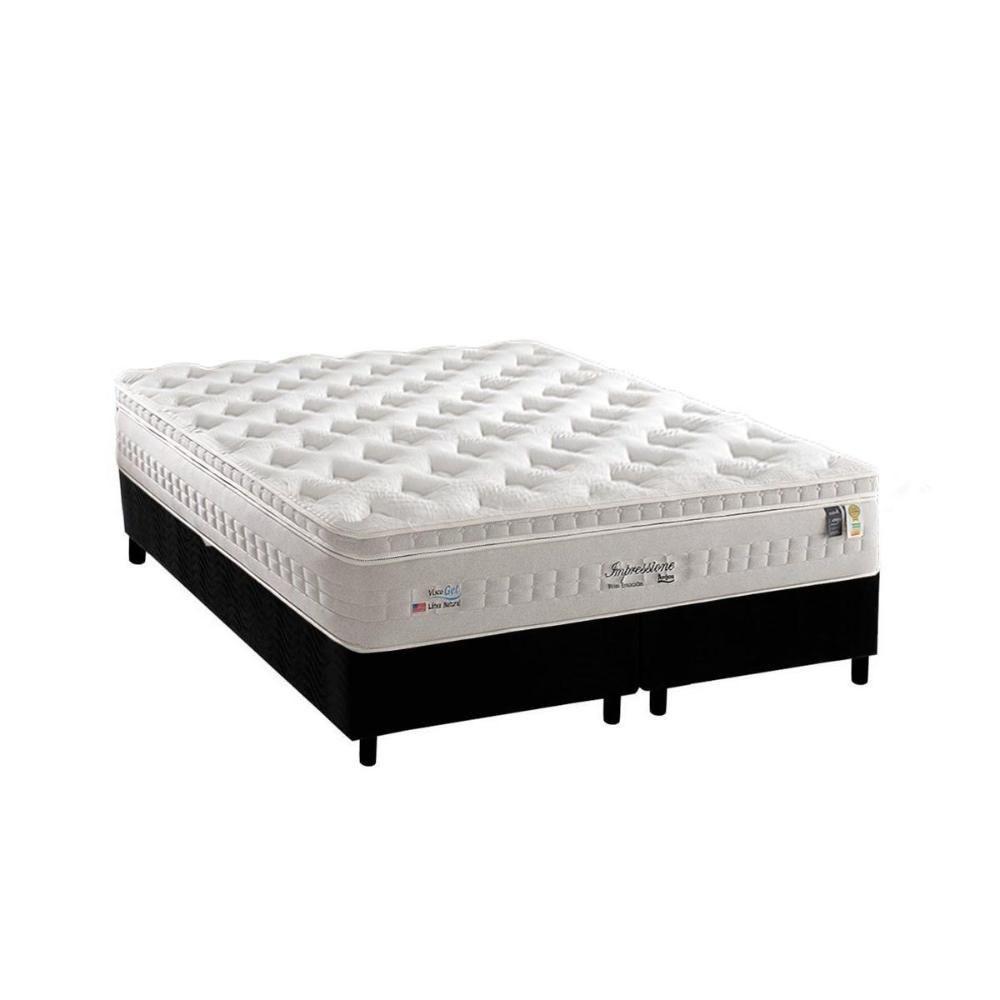 Cama Box King: Colchão Molas Anjos Masterpocket Ensacadas Impressione + Base Black(193X203) - 1
