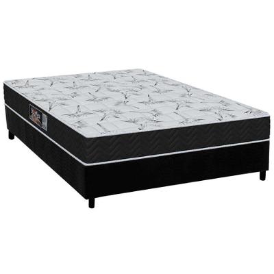 Cama Box Casal: Colchão Molas Orthoflex MasterPocket Ensacadas Starflex Black + Base CRC Suede Black(138x188)