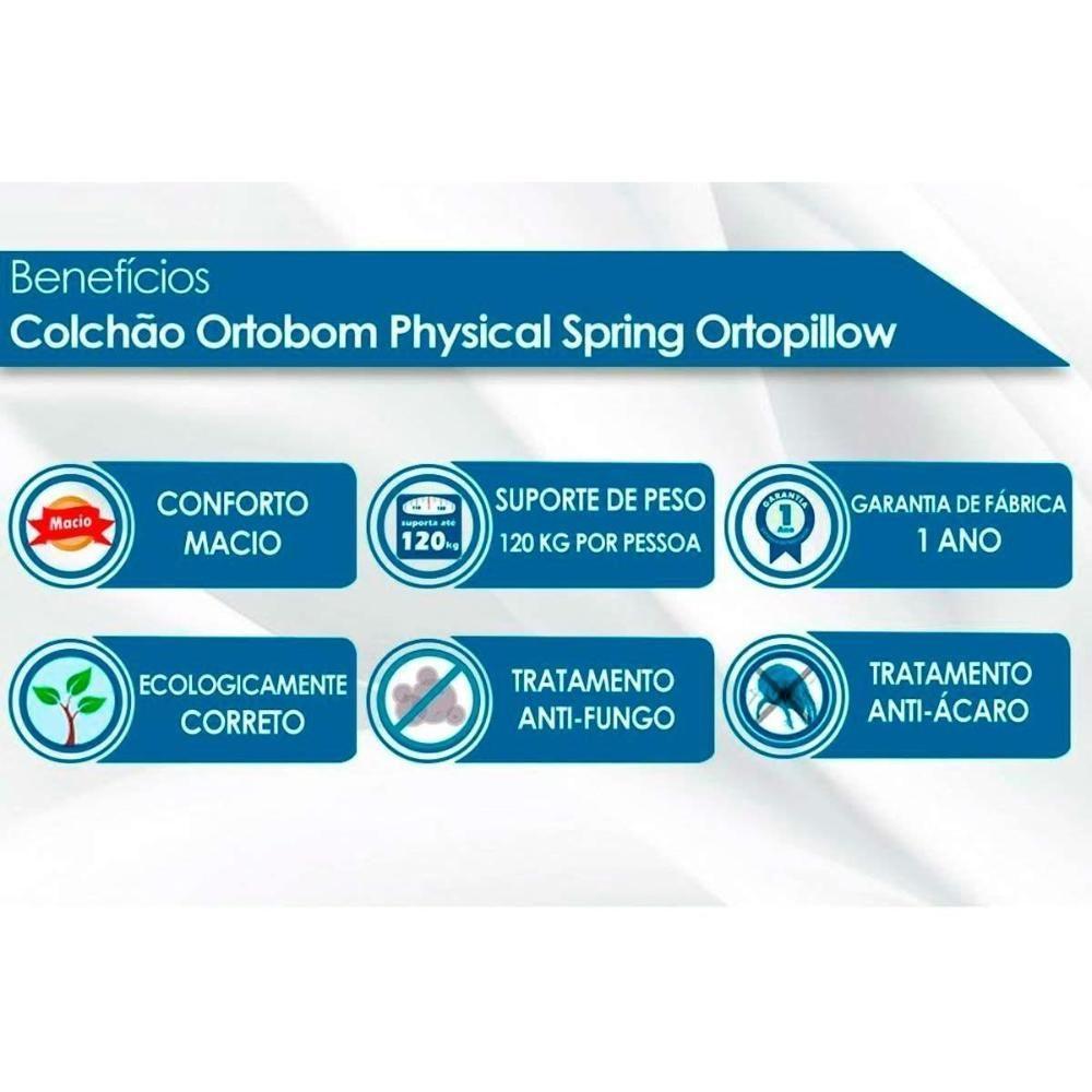 Cama Box Casal + Colchão Physical Ortobom + Guarda Roupa Master 8.6 Branco - 1