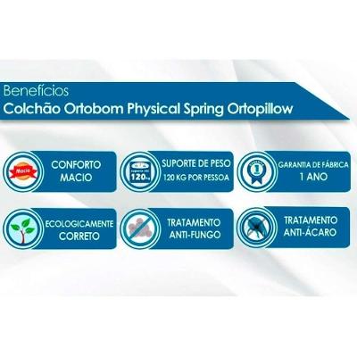 Cama Box Casal + Colchão Physical Ortobom + Guarda Roupa Master 8.6 Branco