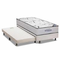 Cama Box c/Auxiliar Solteiro: Colchão Espuma Ortobom D45 High Foam + Base CRC Courano White(88x188) - 1