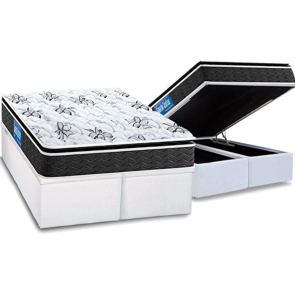 Cama Box Baú King Colchão Probel D40 Premium Hiper Firme Pillow Top+Base White(193X203) - 1