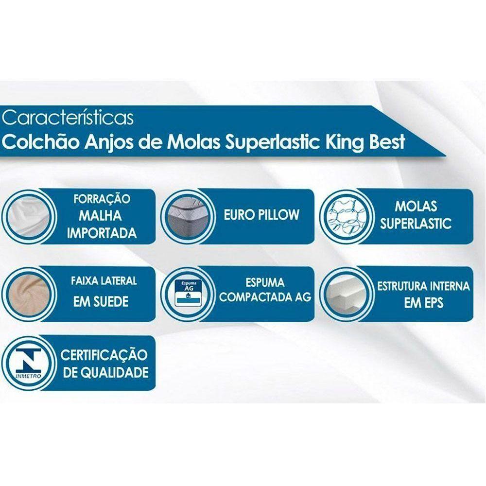 Cama Box Baú Queen: Colchão Molas Anjos Masterpocket Ensacadas King Best + Base Clean(158X198) - 3