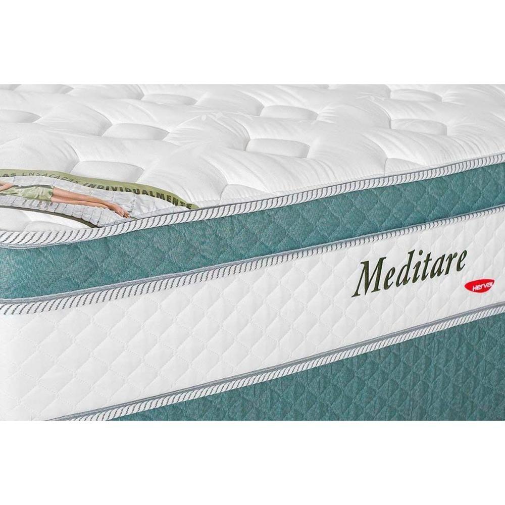 Cama Box Baú King: Colchão Molas MasterPocket Ensacadas Herval   Meditare + Base CRC Courano White(193x203) - 3