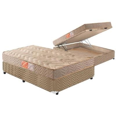 Cama Box Baú Casal: Colchão Espuma D33 Paropas Pasquale + Base Crc Rústico Clean(138X188)