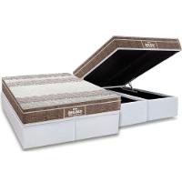 Cama Box Baú Queen: Colchão Espuma D33 Probel / Ep Plus + Base White(158X198) - 1