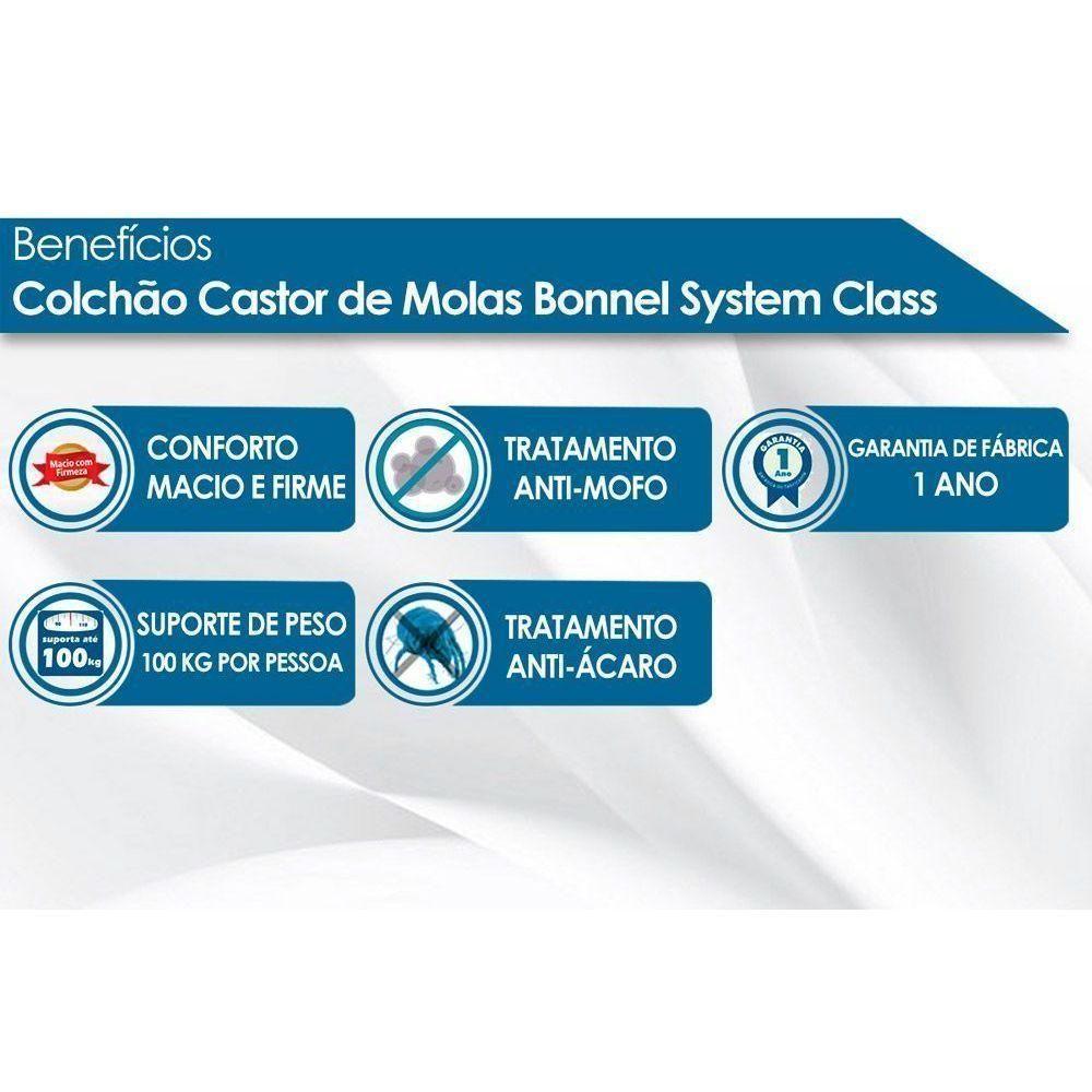 Cama Box King: Colchão Molas Bonnel Castor Class + Base Crc Suede Black(193X203) - 2