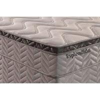 Cama Box Baú Queen: Colchão Molas Ensacadas Paropas MasterPocket Esplêndido Bordô + Base CRC Suede Gray(158x198)