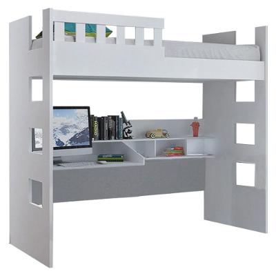 Cama Alta Com Escrivaninha Escada Bilateral Faces F04 Branco