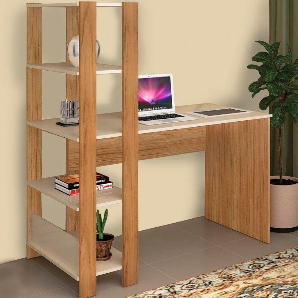 Escrivaninha Artely Match Off White C/ Carvalho - 1