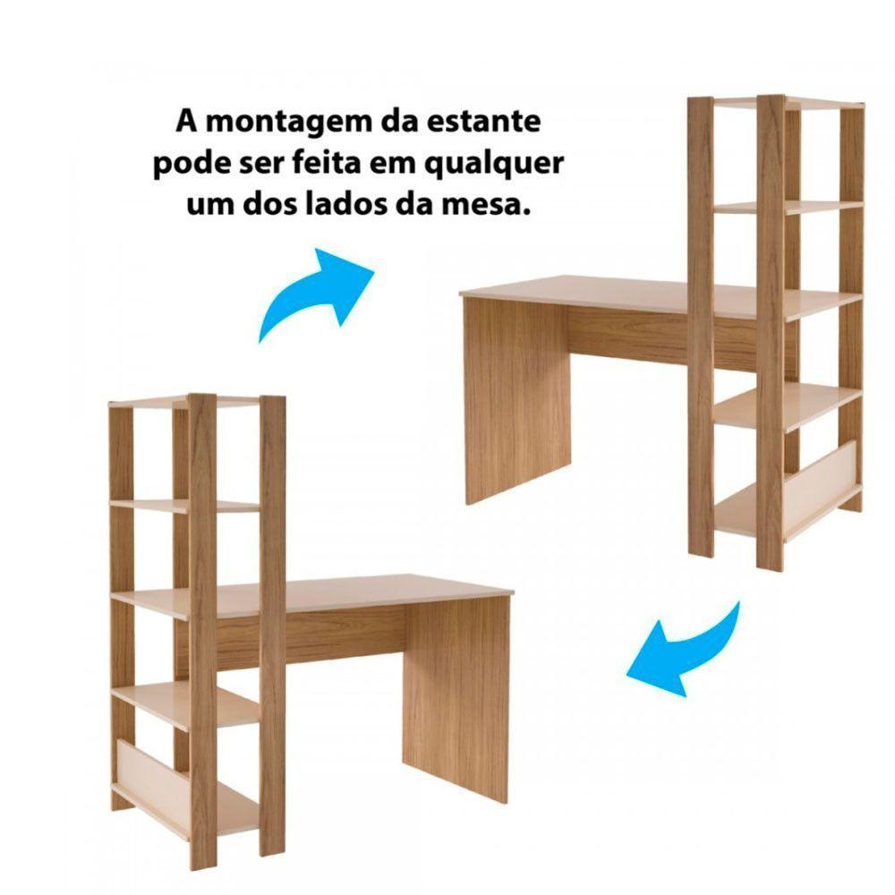 Escrivaninha Artely Match Off White C/ Carvalho - 3