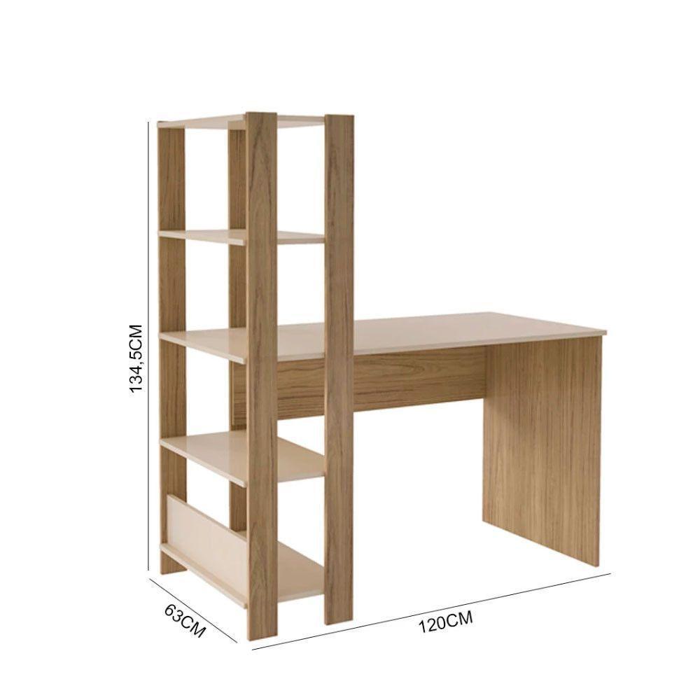 Escrivaninha Artely Match Off White C/ Carvalho - 4