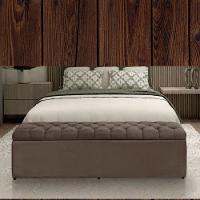 Báu Calçadeira Sapateira Dubai- Tamanho Viuva 1,28 Mt-suede Marrom - 4